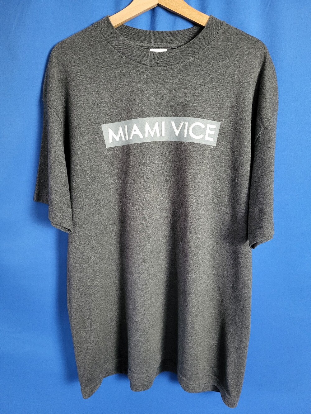Miami Vice Vintage Tee 2006 XL Tall 23" T-Shirt Gray Logo Alstyle tag